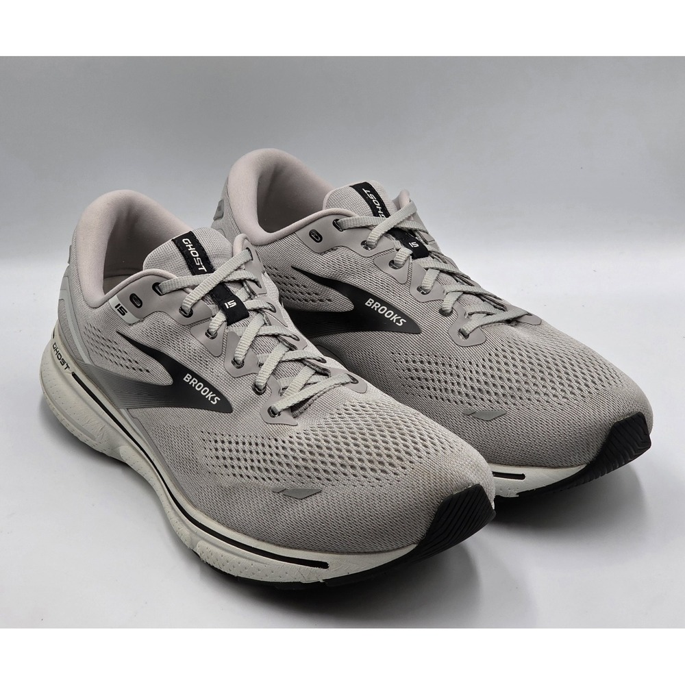 Brooks Ghost 15 Mens Size 13 4E Extra Wide Gray Alloy Oyster Black Running